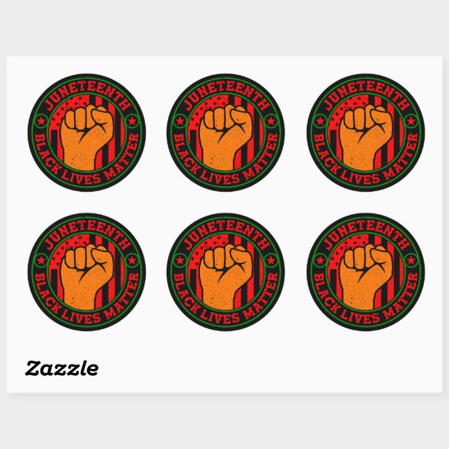 Juneteenth Black Lives Matter  Classic Round Sticker (Sheet)