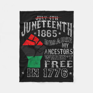 Juneteenth Black Pride African American Flag Men W Fleece Blanket