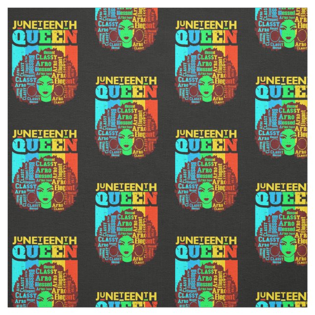 Juneteenth Black Queen Afro Melanin  Fabric (Swatch)