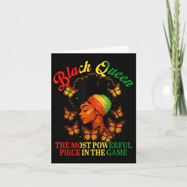 Juneteenth Black Queen Chess Powerful Piece In The Card (Front)