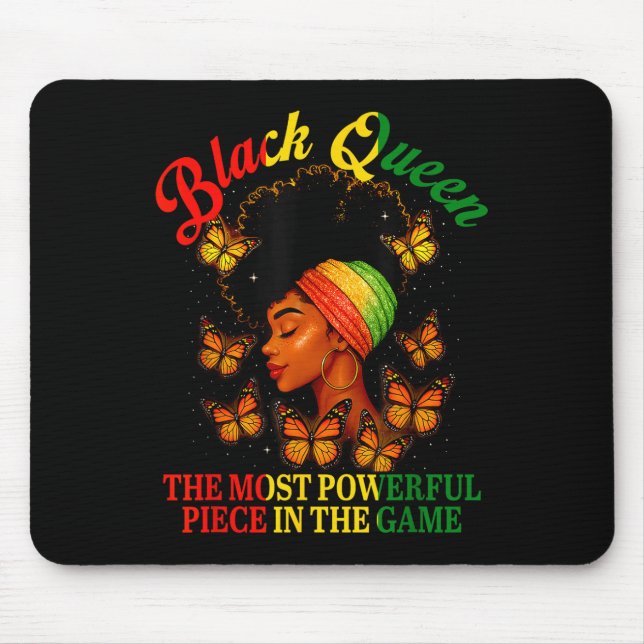 Juneteenth Black Queen Chess Powerful Piece In The Mouse Pad (Front)