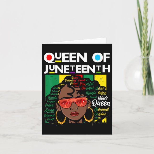 Juneteenth Black Queen Melanin Girl Magic Sista Wo Card (Front)