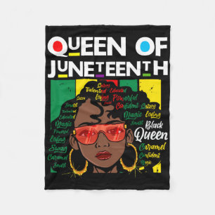 Juneteenth Black Queen Melanin Girl Magic Sista Wo Fleece Blanket