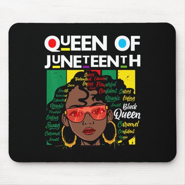 Juneteenth Black Queen Melanin Girl Magic Sista Wo Mouse Pad (Front)