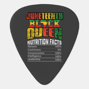 Juneteenth Black Queen Nutrition Facts Guitar Pick