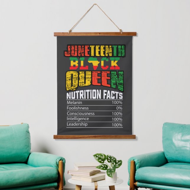Juneteenth Black Queen Nutrition Facts Hanging Tapestry (Living Room)