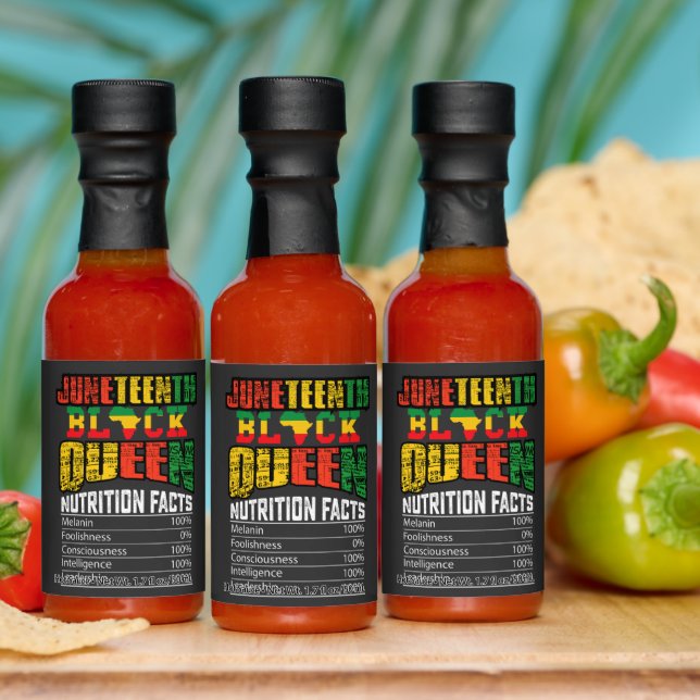 Juneteenth Black Queen Nutrition Facts Hot Sauces (Multi)