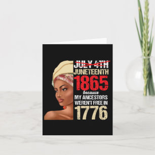 Juneteenth Black Woman 1865 Girl Independence Day Card