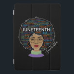 Juneteenth | Black Woman | Black Rights iPad Pro Cover<br><div class="desc">This design features a beautiful black woman with texts related to Juneteenth and black rights. It is perfect for African-Americans for freedom celebrations,  emancipation celebrations,  Juneteenth,  July 19th or any other occasion. You can also add your own name to it.</div>