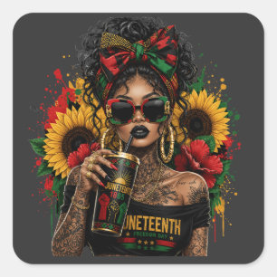 Juneteenth Black Women African American History Square Sticker