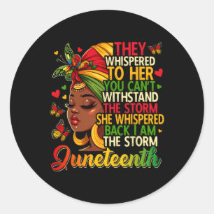 Juneteenth Black Women Girl Black Freedom 1865 His Classic Round Sticker