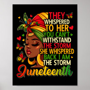 Juneteenth Black Women Girl Black Freedom 1865 His Poster