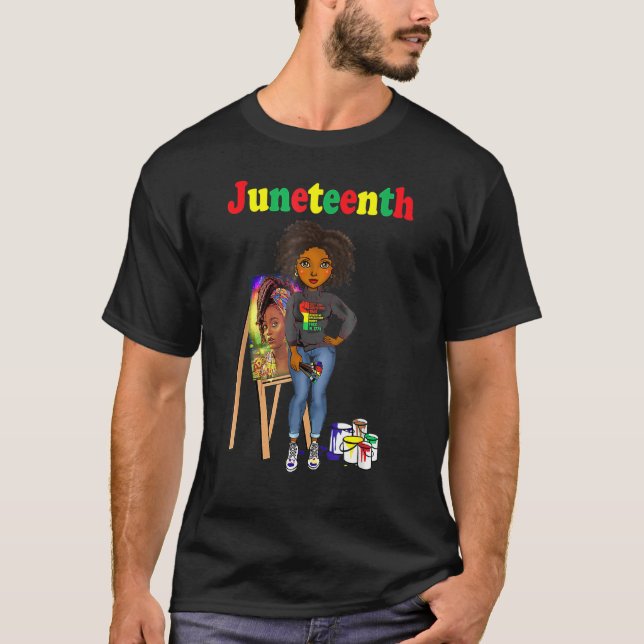 Juneteenth Black Women Melanin Artist Women T-Shirt (Front)