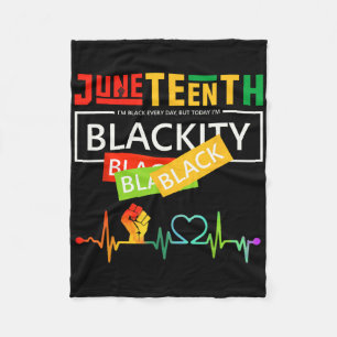 Juneteenth Blackity Heartbeat Black History Africa Fleece Blanket