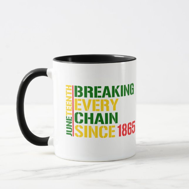 JUNETEENTH Breaking Every Chain 1985 BLACK MONTH Mug (Left)
