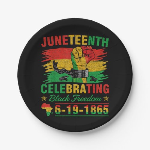 Juneteenth Breaking Every Chain Black Men Women Bo Paper Plates