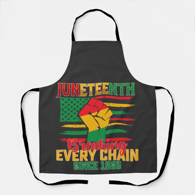 Juneteenth Breaking Every Chain Since 1865 Apron (Front)