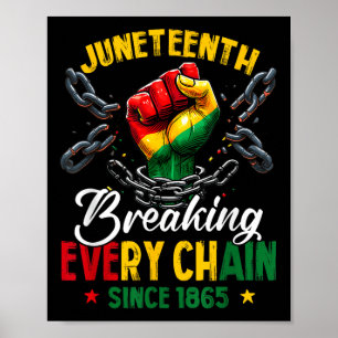 Juneteenth Breaking Every Chain Since 1865 Freedom Poster