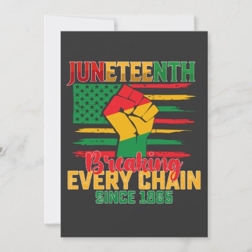 Juneteenth Breaking Every Chain Since 1865 Invitation