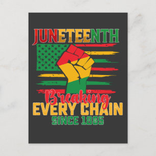 Juneteenth Breaking Every Chain Since 1865 Invitation Postcard