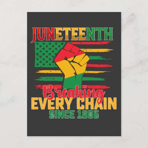 Juneteenth Breaking Every Chain Since 1865 Invitation Postcard