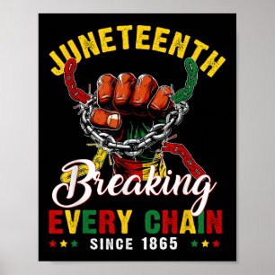 Juneteenth Breaking Every Chain Since 1865 Men Wom Poster