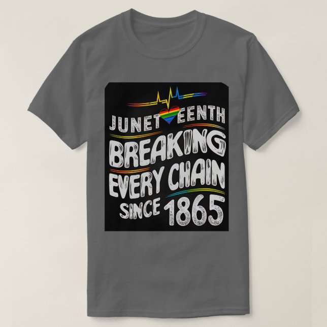 Juneteenth Breaking Every Chain Since 1865 Men Wom T-Shirt (Design Front)