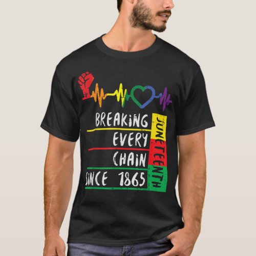 Juneteenth Breaking Every Chain Since 18 T_Shirt