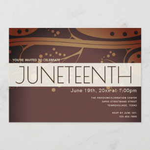 Juneteenth Brown Cream Freedom Celebration Invitation