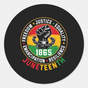 Juneteenth Celebrate Black Freedom 1865 History Mo Classic Round Sticker