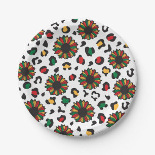 Juneteenth celebrate black history melanin family. paper plates