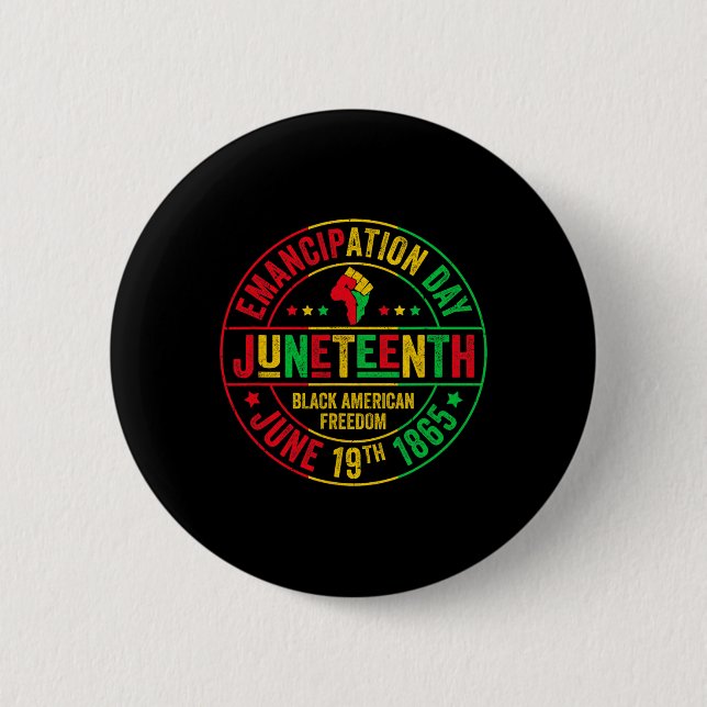Juneteenth Celebrate Freedom 1865 African American Button (Front)