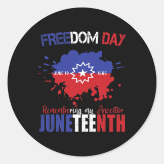 Juneteenth Celebrate Freedom Red White Blue Free B Classic Round Sticker