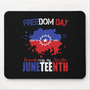Juneteenth Celebrate Freedom Red White Blue Free B Mouse Pad
