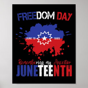 Juneteenth Celebrate Freedom Red White Blue Free B Poster