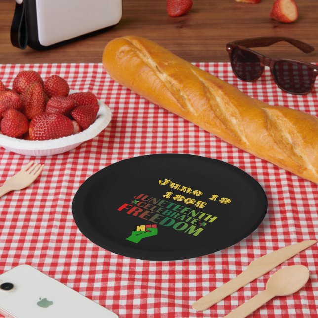 Juneteenth Celebrate Freedom Solidarity 1865 Paper Plates (Picnic)