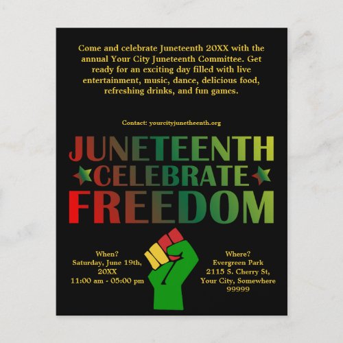 Juneteenth Celebrate Freedom Solidarity Event Flyer