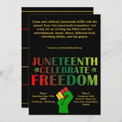 Juneteenth Celebrate Freedom Solidarity Event Holiday Card