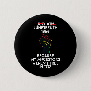 Juneteenth Celebrates Black African American Freed Button