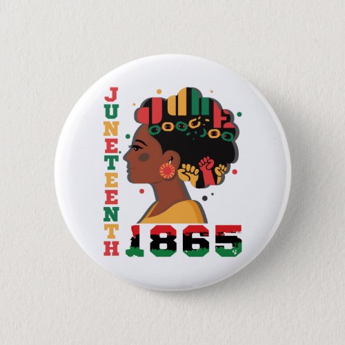 Juneteenth Celebrating 1865 Black African Women Button