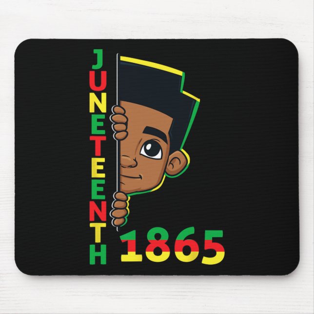 Juneteenth Celebrating 1865 Cool Brown Skin King B Mouse Pad (Front)
