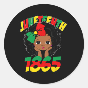 Juneteenth Celebrating 1865 Cute Black Girls Kids Classic Round Sticker