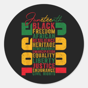 Juneteenth Celebrating Black Freedom 1865 Independ Classic Round Sticker