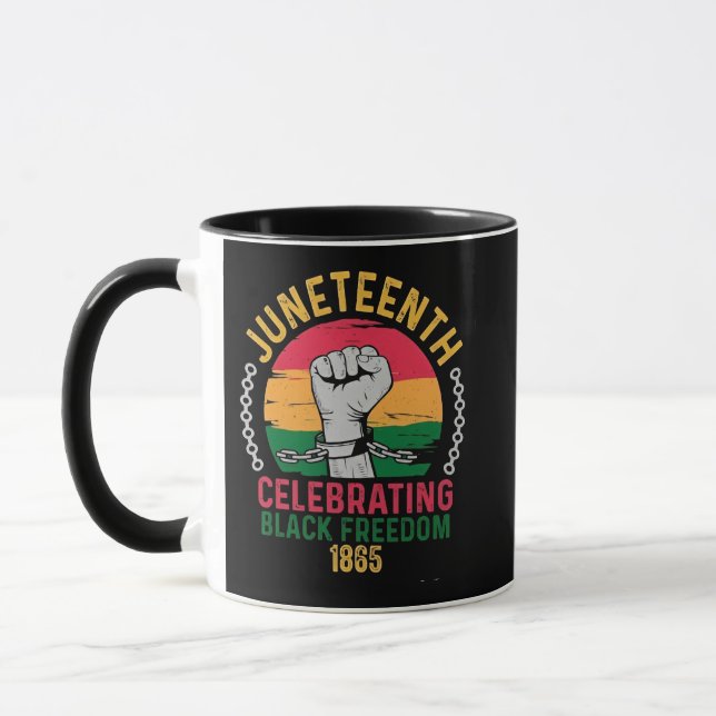 Juneteenth Celebrating Black Freedom 1865 Mug (Left)