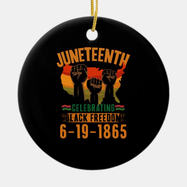 Juneteenth Celebrating Black Freedom 186 African Ceramic Ornament (Front)