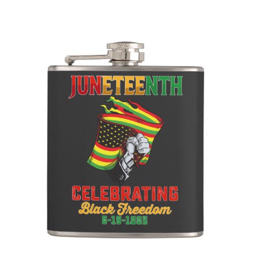 Juneteenth Celebrating Black Freedom 6 19 1865 Flask