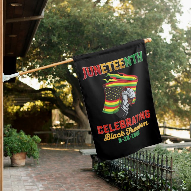 Juneteenth Celebrating Black Freedom 6 19 1865 House Flag (In SItu)