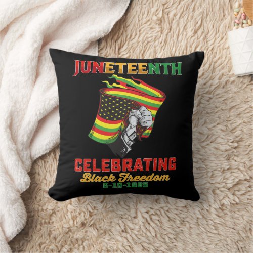 Juneteenth Celebrating Black Freedom 6 19 1865 Throw Pillow