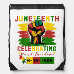 Juneteenth Celebrating Black Freedom Black History Drawstring Bag