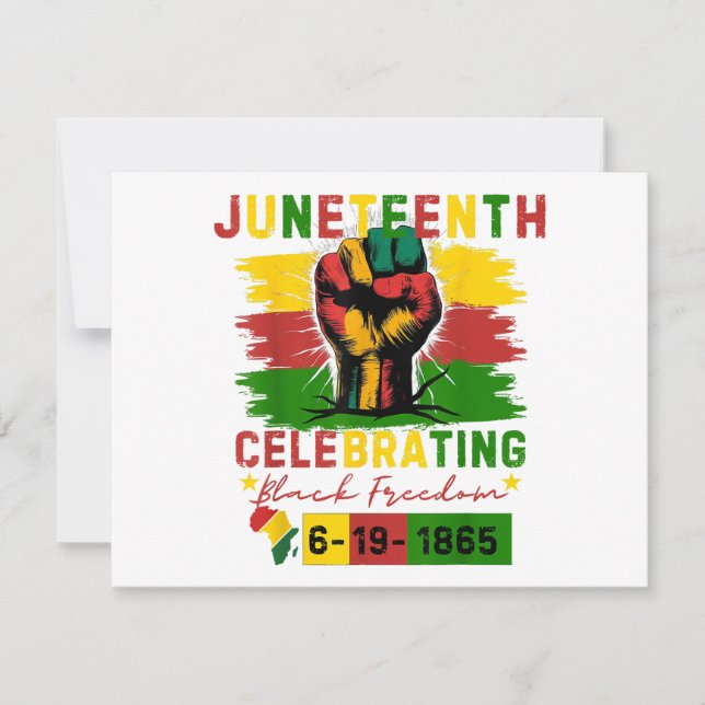 Juneteenth Celebrating Black Freedom Black History Holiday Card (Front)
